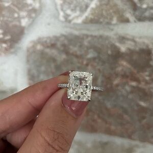 Radiant Hidden Halo Moissanite Ring
